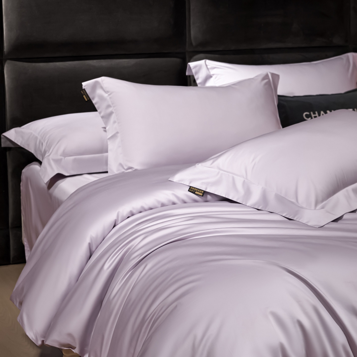 91家纺网 家纺一手货源 找家纺 米多多 2025新款70S全工艺CR长绒棉四件套 温馨紫