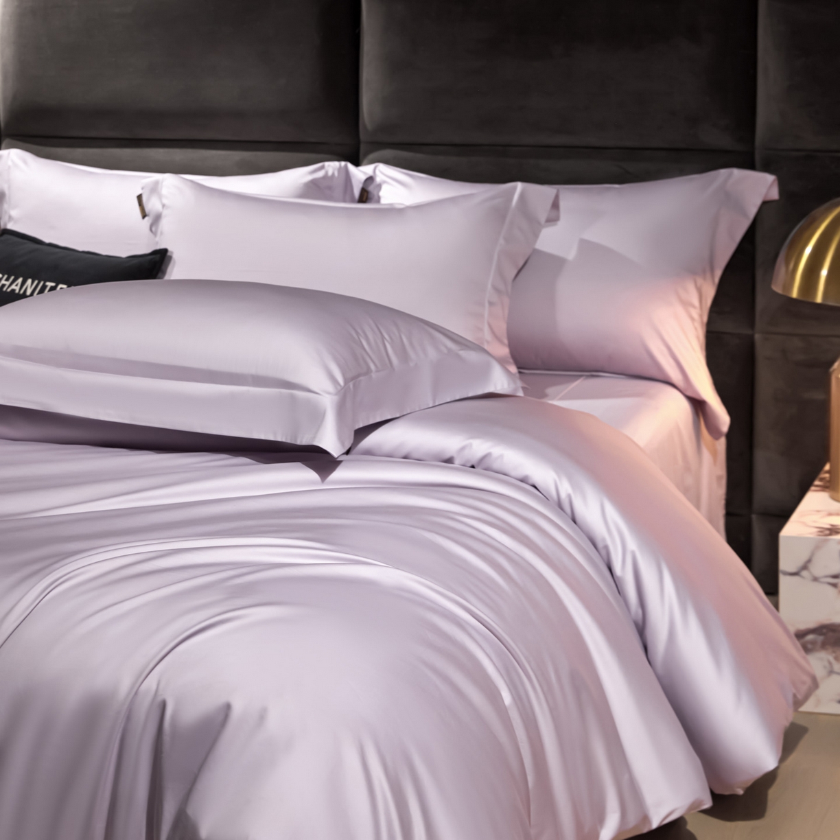 91家纺网 家纺一手货源 找家纺 米多多 2025新款70S全工艺CR长绒棉四件套 温馨紫