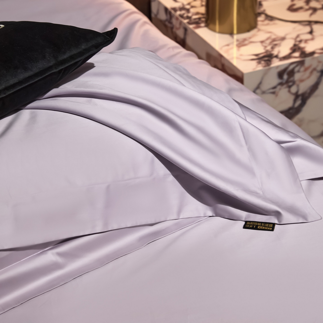 91家纺网 家纺一手货源 找家纺 米多多 2025新款70S全工艺CR长绒棉四件套 温馨紫