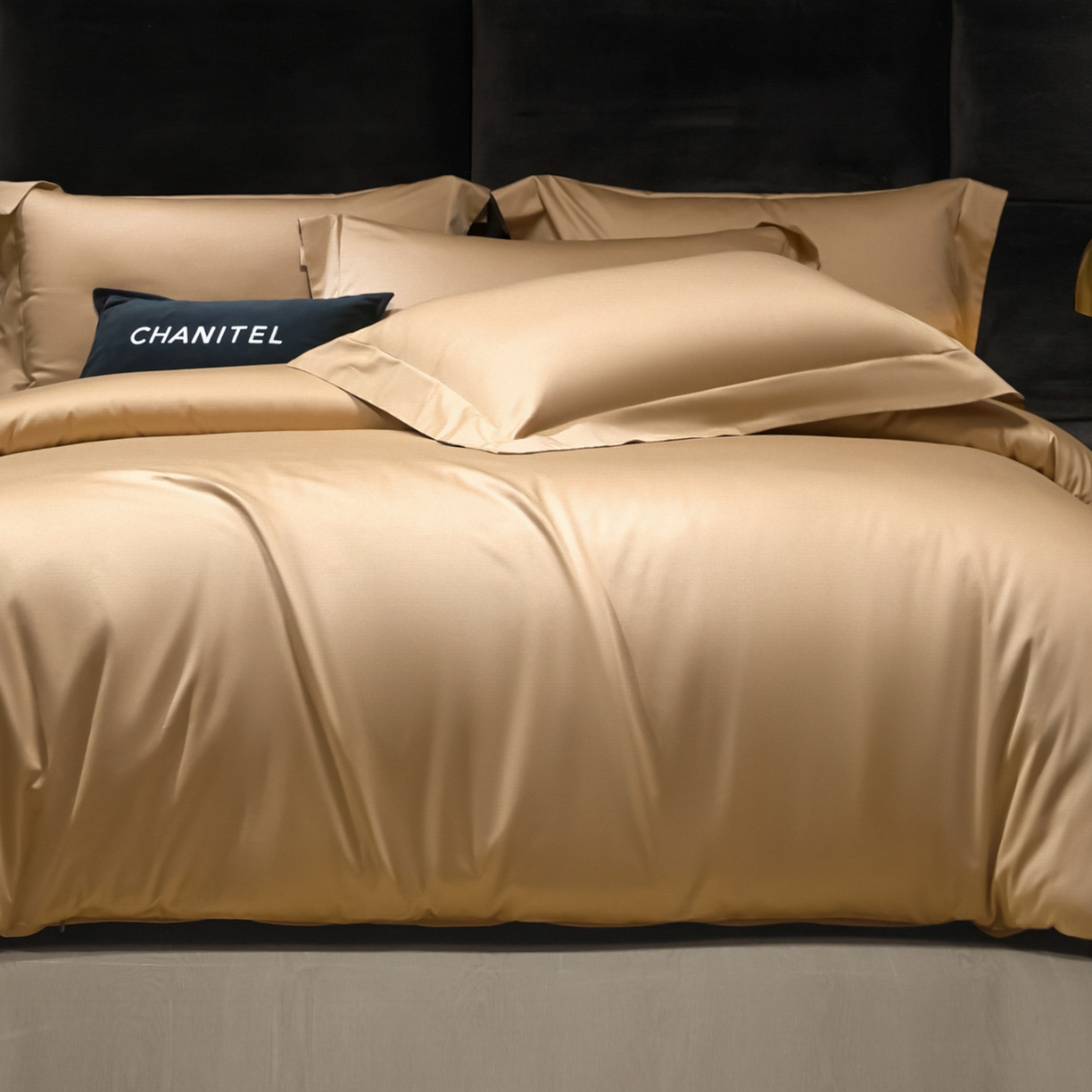 91家纺网 家纺一手货源 找家纺 米多多 2025新款70S全工艺CR长绒棉四件套 香槟金