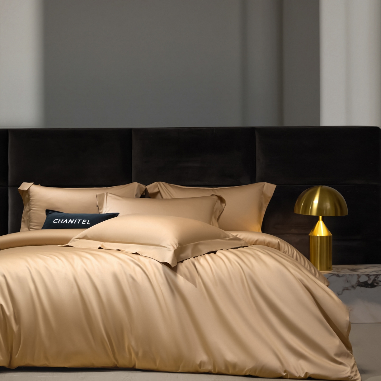 91家纺网 家纺一手货源 找家纺 米多多 2025新款70S全工艺CR长绒棉四件套 香槟金