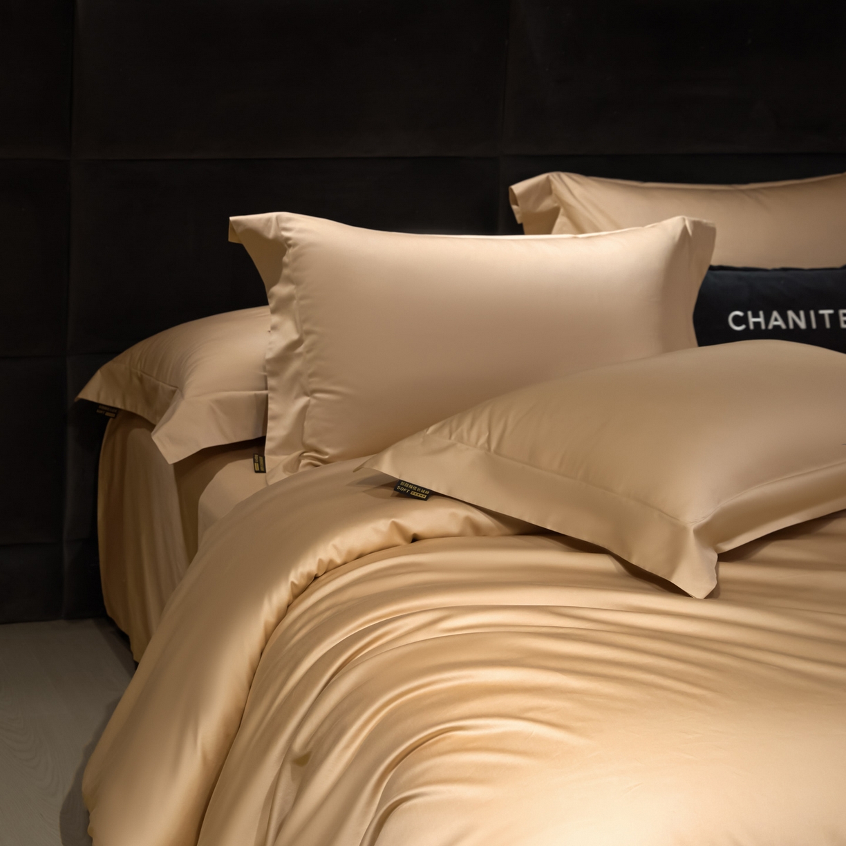 91家纺网 家纺一手货源 找家纺 米多多 2025新款70S全工艺CR长绒棉四件套 香槟金