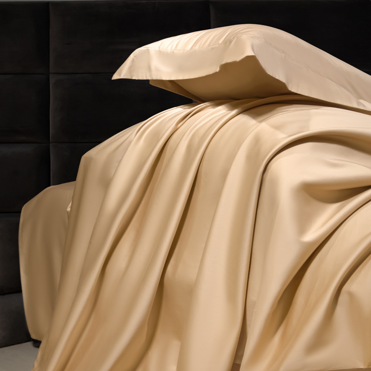 91家纺网 家纺一手货源 找家纺 米多多 2025新款70S全工艺CR长绒棉四件套 香槟金