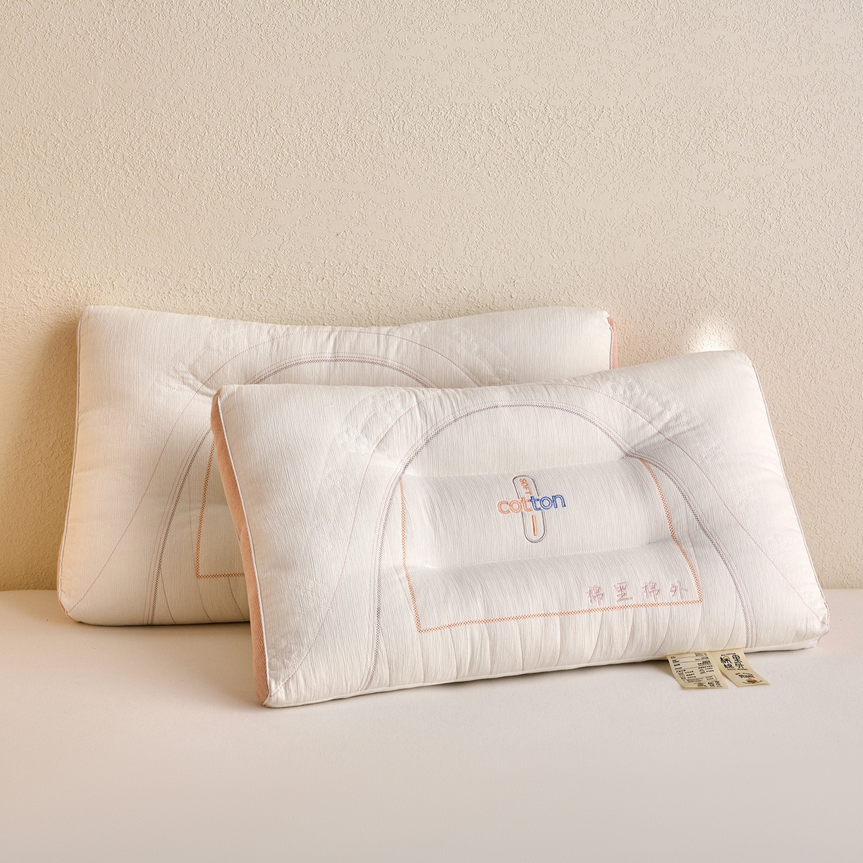 91家纺网 家纺一手货源 找家纺 鼎晟纺 2025新款棉里棉外护颈枕学生枕芯成人枕头 棉里棉外中枕单只装