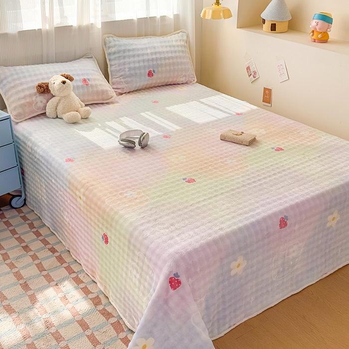 91家纺网 家纺一手货源 找家纺 （总）丝芙妮家居（原乐视家纺） 2026新款A类牛奶泡泡绒印花单品床单