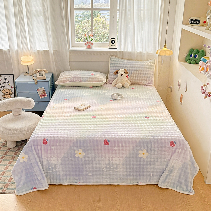 91家纺网 家纺一手货源 找家纺 （总）丝芙妮家居（原乐视家纺） 2026新款A类牛奶泡泡绒印花单品床单