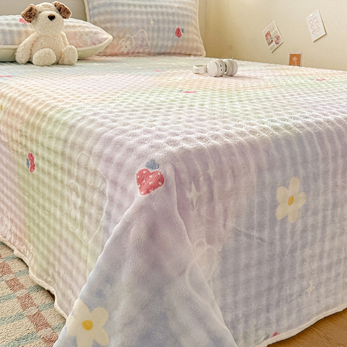 91家纺网 家纺一手货源 找家纺 （总）丝芙妮家居（原乐视家纺） 2026新款A类牛奶泡泡绒印花单品床单