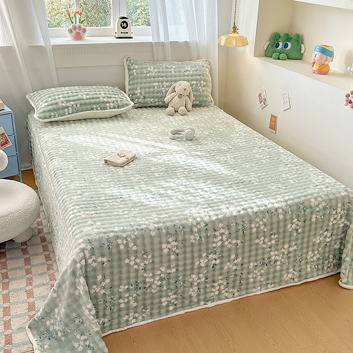 91家纺网 家纺一手货源 找家纺 丝芙妮家居（原乐视家纺） 2025新款A类牛奶泡泡绒印花单品床单 漫花香