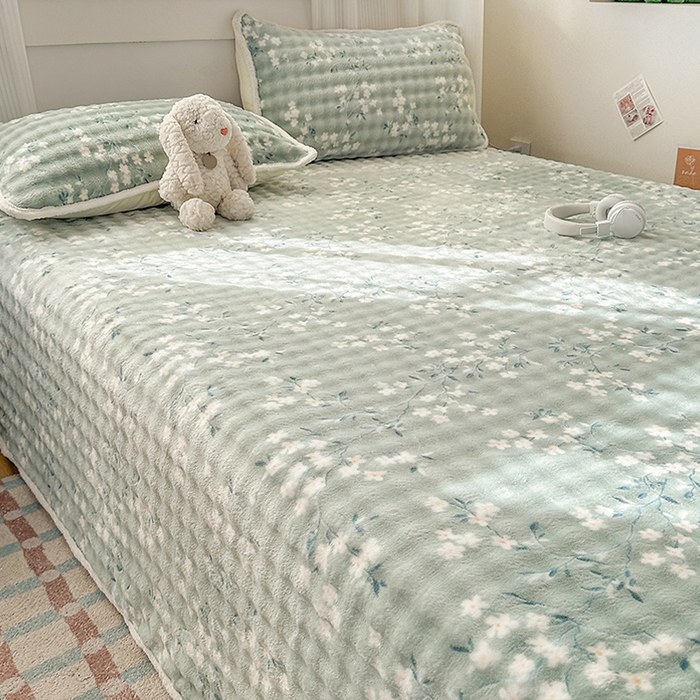 91家纺网 家纺一手货源 找家纺 丝芙妮家居（原乐视家纺） 2025新款A类牛奶泡泡绒印花单品床单 漫花香