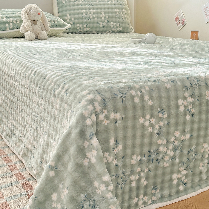 91家纺网 家纺一手货源 找家纺 丝芙妮家居（原乐视家纺） 2025新款A类牛奶泡泡绒印花单品床单 漫花香