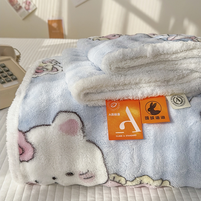 91家纺网 家纺一手货源 找家纺 丝芙妮家居（原乐视家纺） 2025新款A类牛奶泡泡绒印花单品床单 泡芙KT