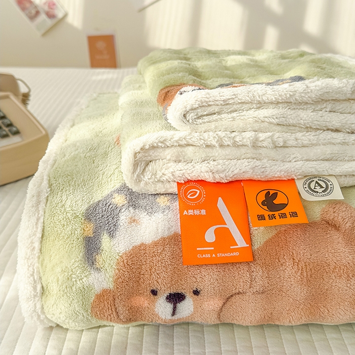 91家纺网 家纺一手货源 找家纺 丝芙妮家居（原乐视家纺） 2025新款A类牛奶泡泡绒印花单品床单 晚安宝贝