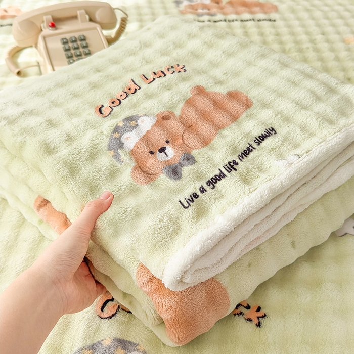 91家纺网 家纺一手货源 找家纺 丝芙妮家居（原乐视家纺） 2025新款A类牛奶泡泡绒印花单品床单 晚安宝贝