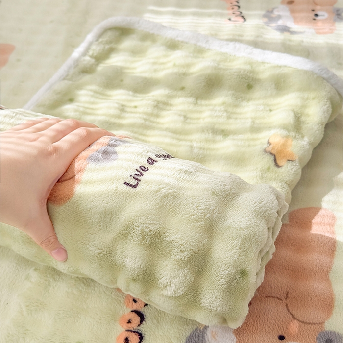 91家纺网 家纺一手货源 找家纺 丝芙妮家居（原乐视家纺） 2025新款A类牛奶泡泡绒印花单品床单 晚安宝贝