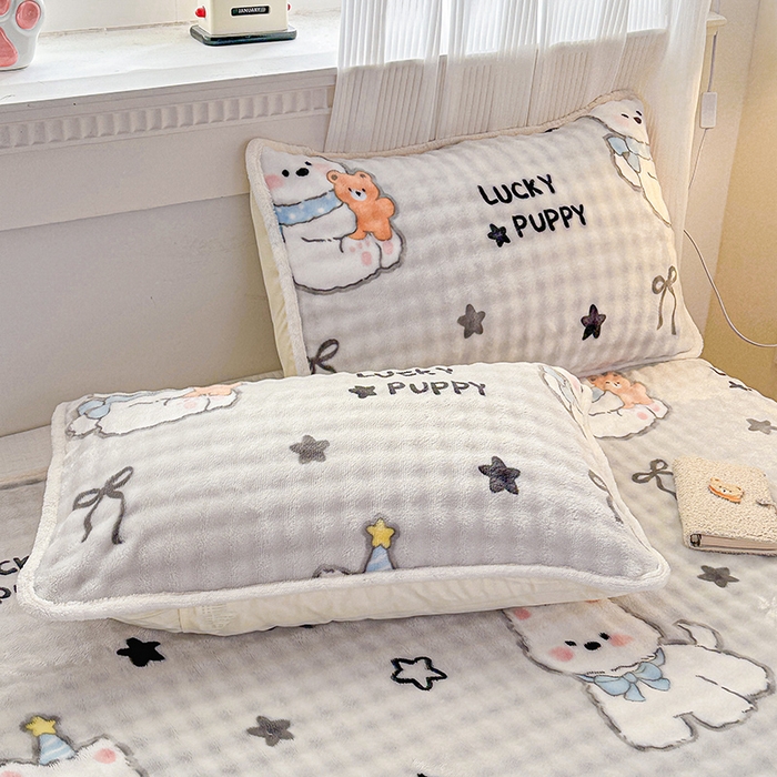 91家纺网 家纺一手货源 找家纺 丝芙妮家居（原乐视家纺） 2025新款A类牛奶泡泡绒印花单品床单 西高地