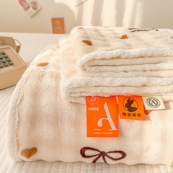 91家纺网 家纺一手货源 找家纺 丝芙妮家居（原乐视家纺） 2025新款A类牛奶泡泡绒印花单品床单 心愿蝴蝶-咖