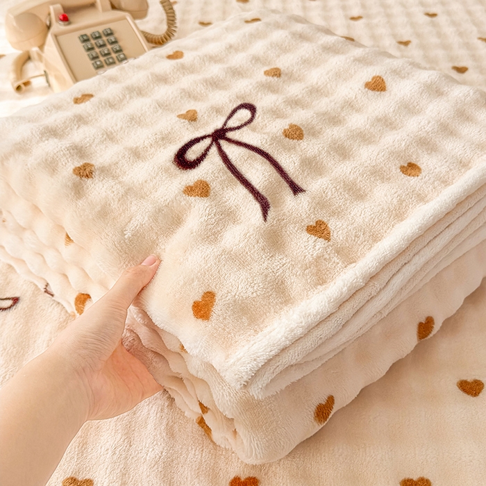 91家纺网 家纺一手货源 找家纺 丝芙妮家居（原乐视家纺） 2025新款A类牛奶泡泡绒印花单品床单 心愿蝴蝶-咖