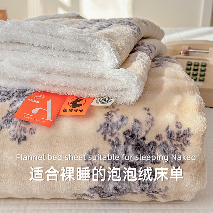 丝芙妮家居（原乐视家纺） 2025新款A类牛奶泡泡绒印花单品床单 遇见花海