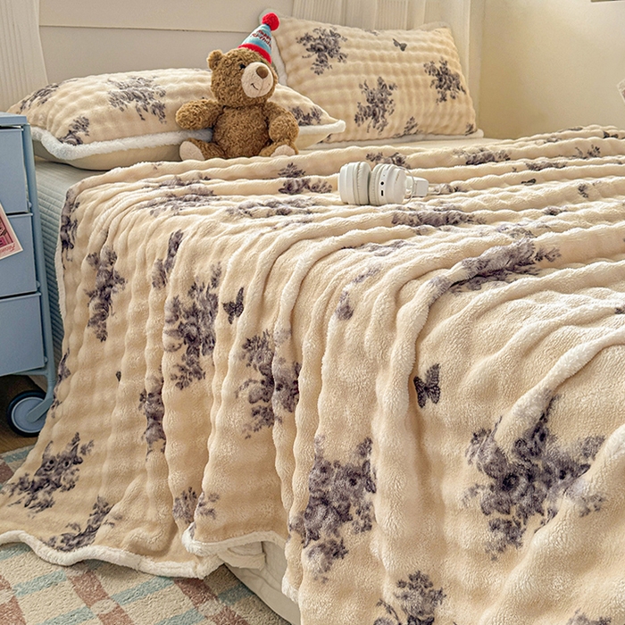 91家纺网 家纺一手货源 找家纺 丝芙妮家居（原乐视家纺） 2025新款A类牛奶泡泡绒印花单品床单 遇见花海