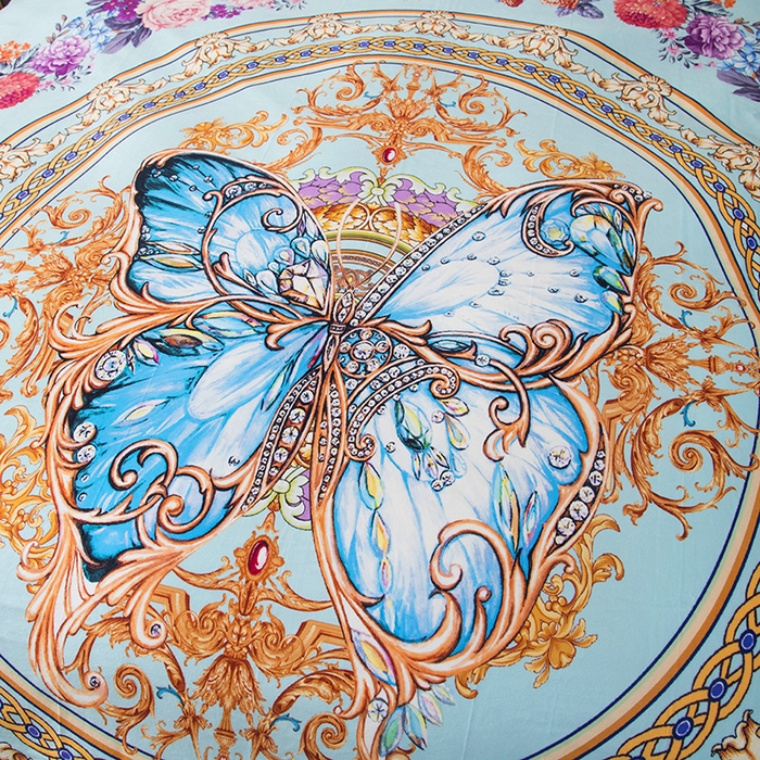 91家纺网 家纺一手货源 找家纺 爵仕家纺 2025新款跨境轻奢外贸加绒秋冬保暖宝宝绒水晶绒抗静电不掉毛四件套床单被套 金蝴蝶