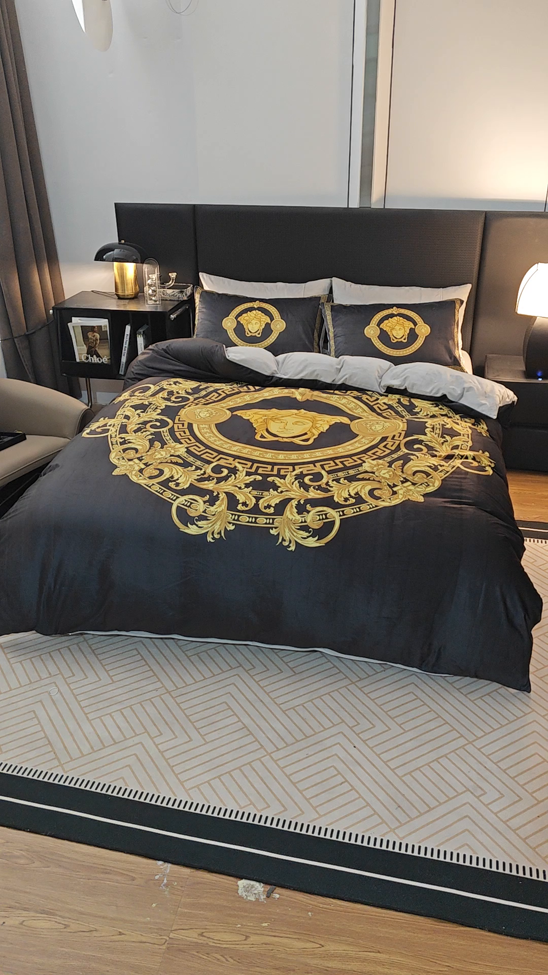 91家纺网 家纺一手货源 找家纺 爵仕家纺 2025新款跨境轻奢外贸加绒秋冬保暖宝宝绒水晶绒抗静电不掉毛四件套床单被套 圣杯