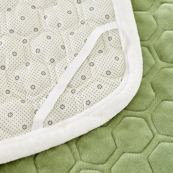 91家纺网 家纺一手货源 找家纺 永旺家纺 2025新款宝宝牛奶绒床护垫床垫-柯基 柯基-抹茶绿