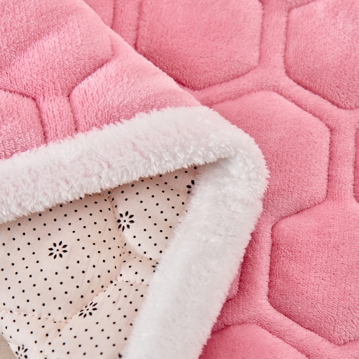 91家纺网 家纺一手货源 找家纺 永旺家纺 2025新款宝宝牛奶绒床护垫床垫-柯基 柯基-黛粉