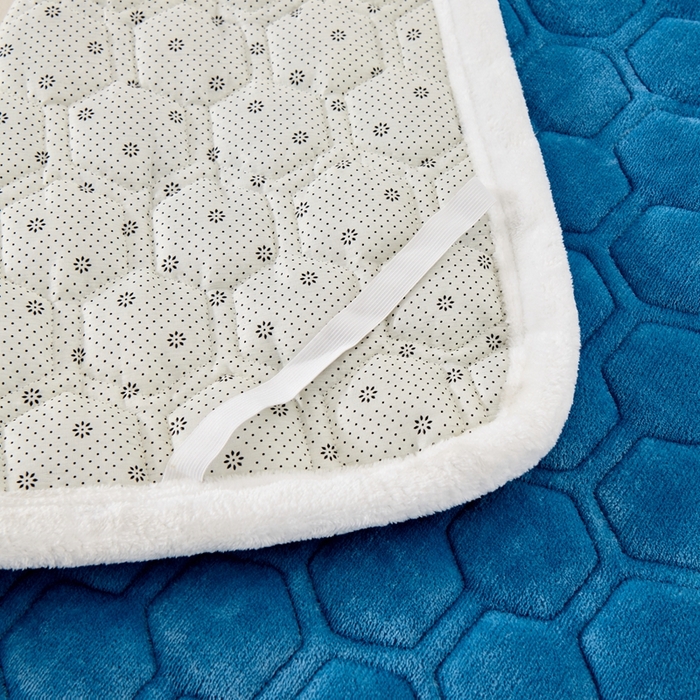 91家纺网 家纺一手货源 找家纺 永旺家纺 2025新款宝宝牛奶绒床护垫床垫-柯基 柯基-海洋蓝