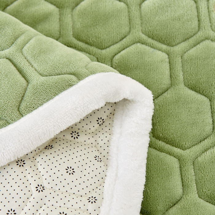 91家纺网 家纺一手货源 找家纺 永旺家纺 2025新款宝宝牛奶绒床护垫床垫-柯基 柯基-抹茶绿