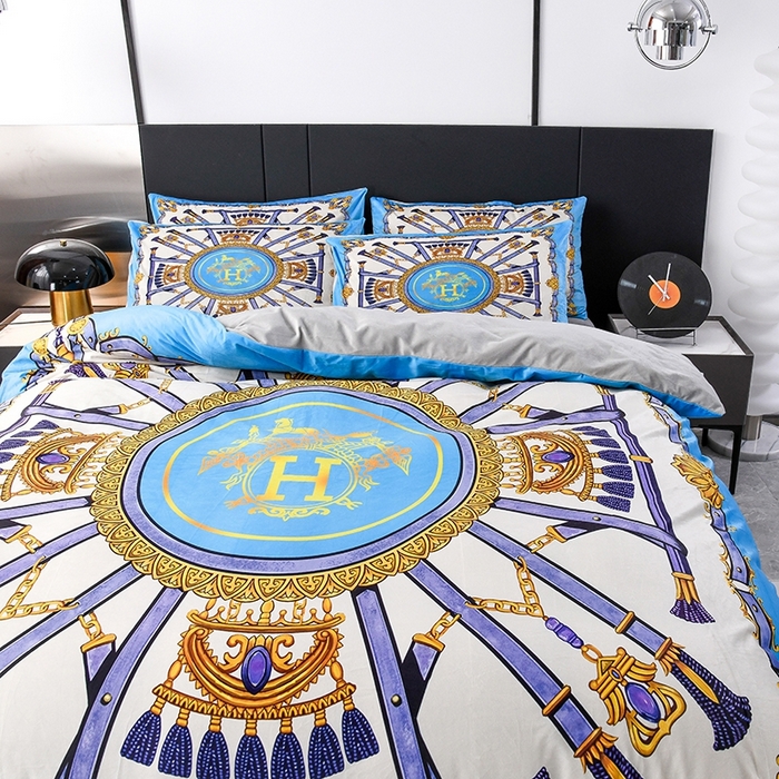 91家纺网 家纺一手货源 找家纺 爵仕家纺 2025新款跨境轻奢外贸加绒秋冬保暖宝宝绒水晶绒抗静电不掉毛四件套床单被套 H