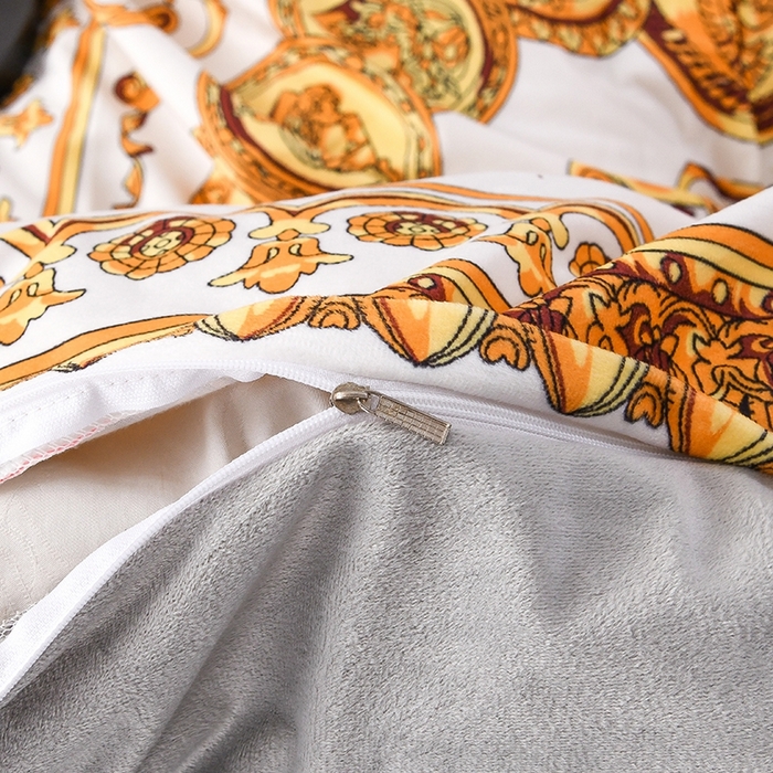 91家纺网 家纺一手货源 找家纺 爵仕家纺 2025新款跨境轻奢外贸加绒秋冬保暖宝宝绒水晶绒抗静电不掉毛四件套床单被套 巴洛克