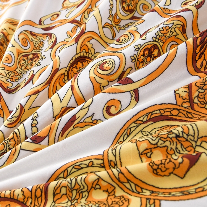 91家纺网 家纺一手货源 找家纺 爵仕家纺 2025新款跨境轻奢外贸加绒秋冬保暖宝宝绒水晶绒抗静电不掉毛四件套床单被套 巴洛克