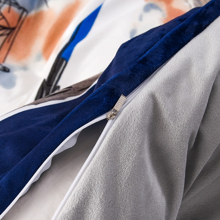 91家纺网 家纺一手货源 找家纺 爵仕家纺 2025新款跨境轻奢外贸加绒秋冬保暖宝宝绒水晶绒抗静电不掉毛四件套床单被套 帆船