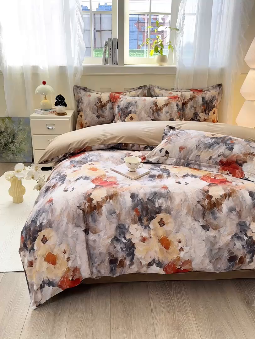 91家纺网 家纺一手货源 找家纺 （总）红日子纺织品 2025新款全棉纯棉数码印花四件套