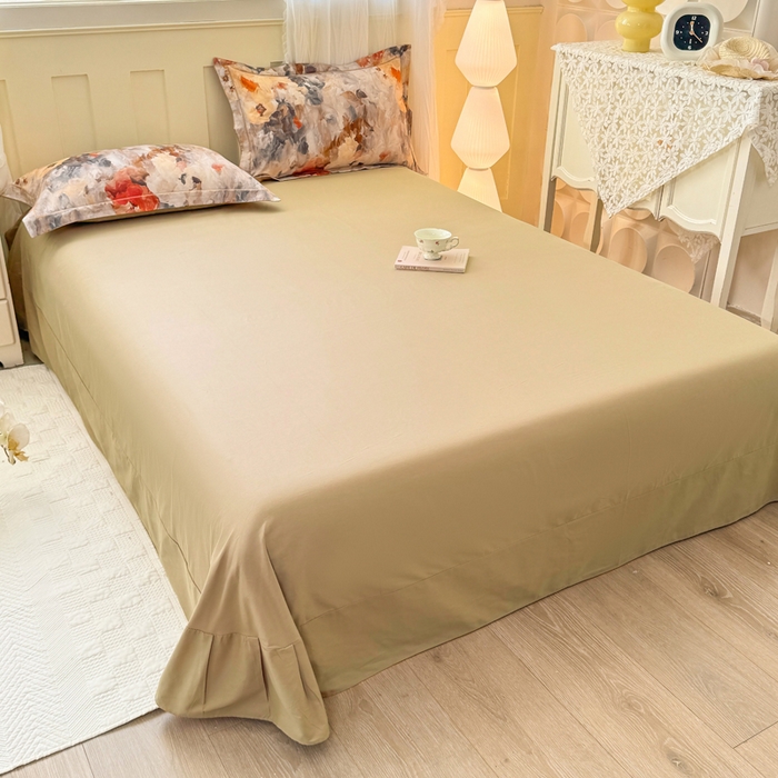 91家纺网 家纺一手货源 找家纺 红日子纺织品 2025新款全棉纯棉数码印花四件套 花暖容颜-绿