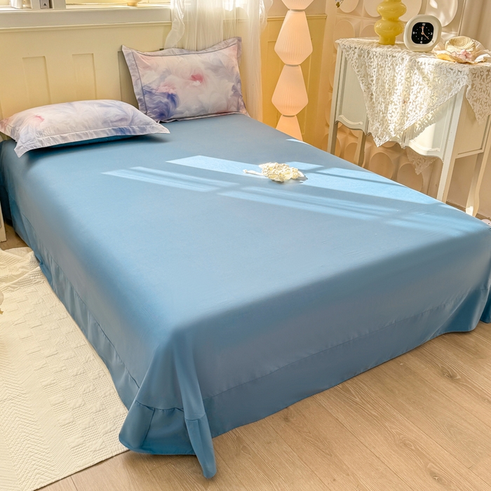 91家纺网 家纺一手货源 找家纺 红日子纺织品 2025新款全棉纯棉数码印花四件套 波斯记忆-蓝