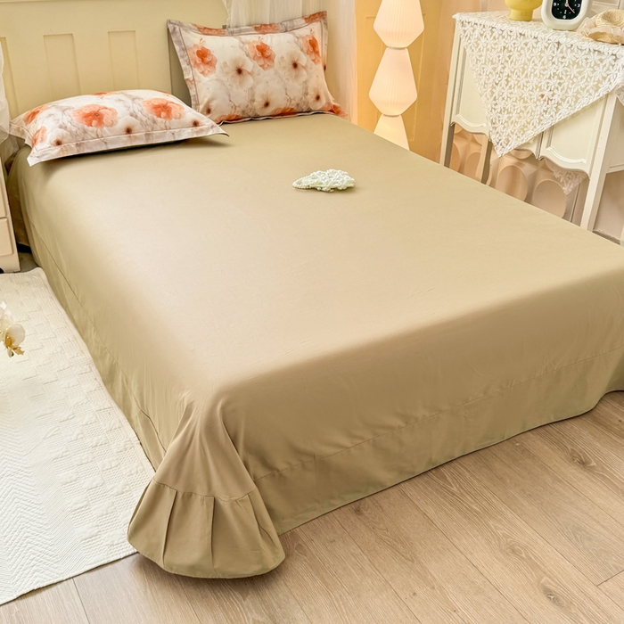 91家纺网 家纺一手货源 找家纺 红日子纺织品 2025新款全棉纯棉数码印花四件套 茶山露水-桔