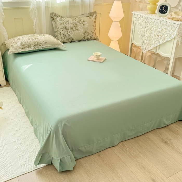 91家纺网 家纺一手货源 找家纺 红日子纺织品 2025新款全棉纯棉数码印花四件套 芳若-绿