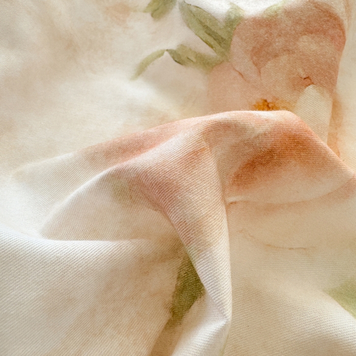 91家纺网 家纺一手货源 找家纺 红日子纺织品 2025新款全棉纯棉数码印花四件套 花情共舞-米