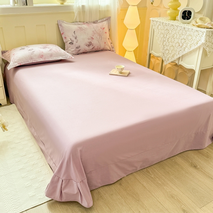 91家纺网 家纺一手货源 找家纺 红日子纺织品 2025新款全棉纯棉数码印花四件套 浓情蜜意-粉