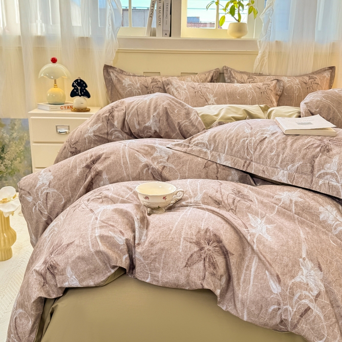 91家纺网 家纺一手货源 找家纺 红日子纺织品 2025新款全棉纯棉数码印花四件套 秋日盛情-黄