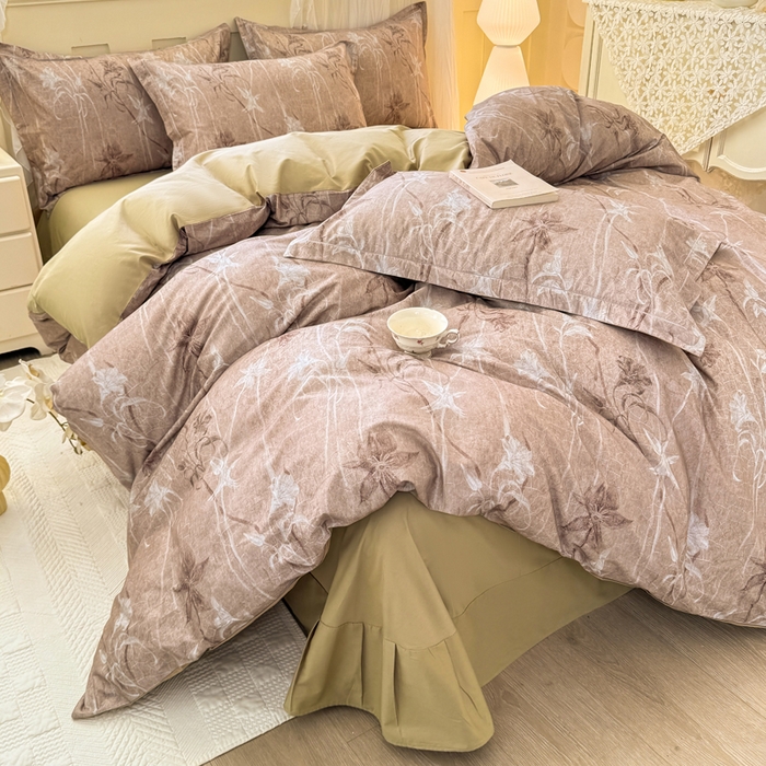 91家纺网 家纺一手货源 找家纺 红日子纺织品 2025新款全棉纯棉数码印花四件套 秋日盛情-黄