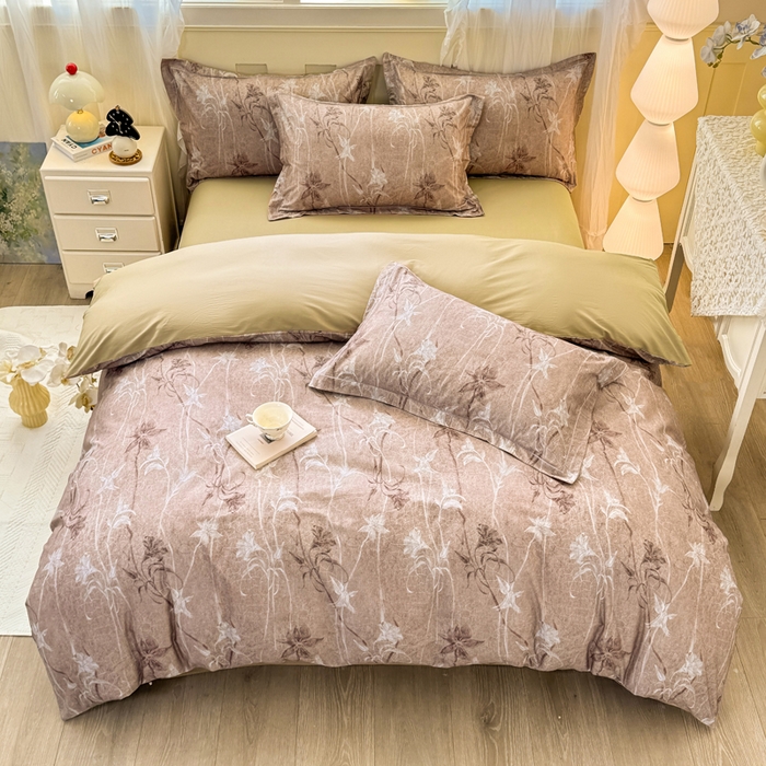 91家纺网 家纺一手货源 找家纺 红日子纺织品 2025新款全棉纯棉数码印花四件套 秋日盛情-黄