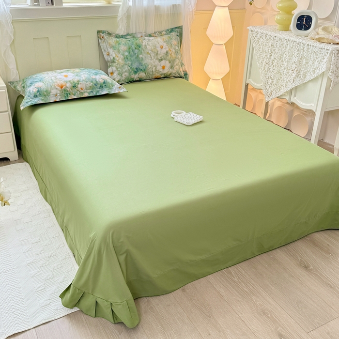 91家纺网 家纺一手货源 找家纺 红日子纺织品 2025新款全棉纯棉数码印花四件套 如若梦境-绿