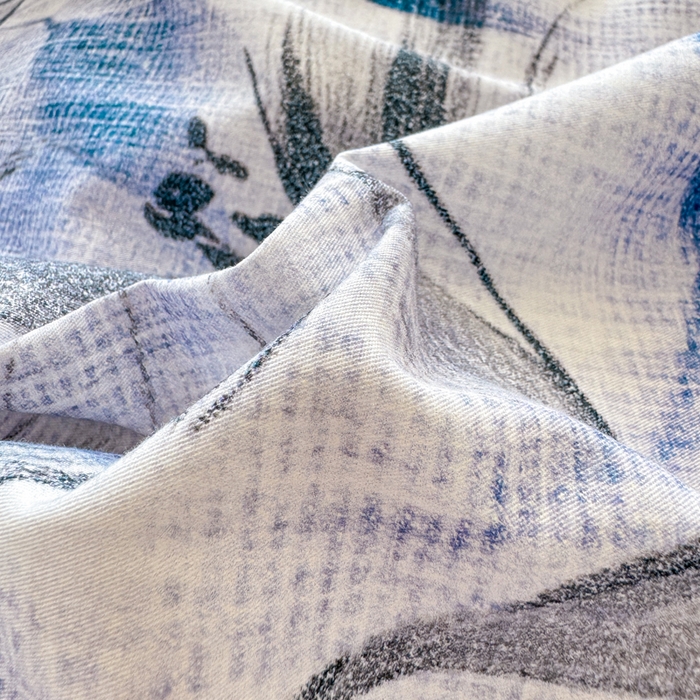 91家纺网 家纺一手货源 找家纺 红日子纺织品 2025新款全棉纯棉数码印花四件套 邂逅柔情-蓝