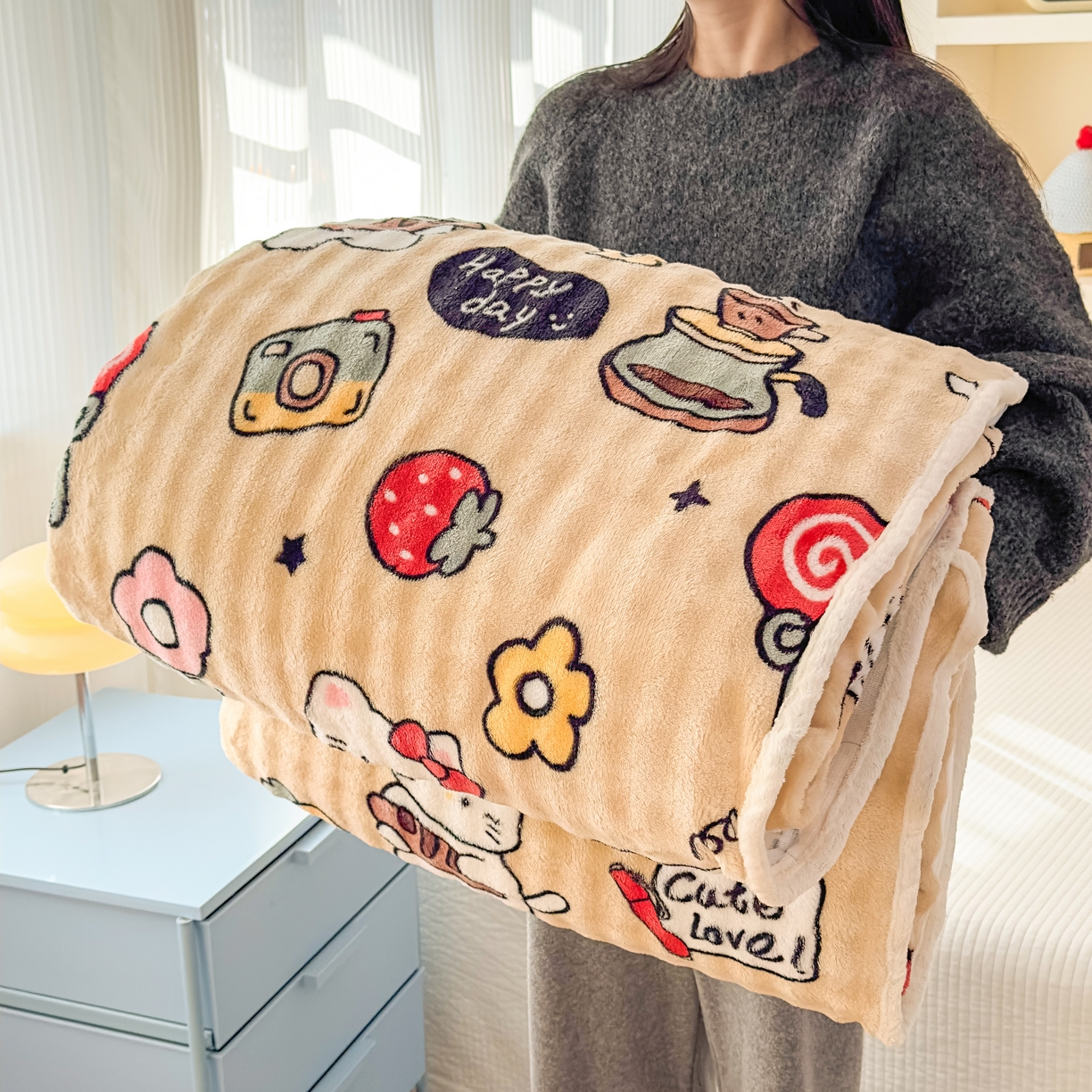 91家纺网 家纺一手货源 找家纺 丝芙妮家居（原乐视家纺） 2025新款A类牛奶泡泡绒印花单品床单 可爱颂