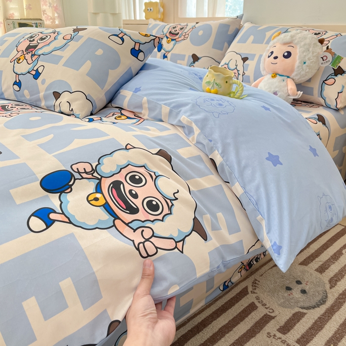 91家纺网 家纺一手货源 找家纺 （总）金鑫汇家纺 2025新款喜羊羊与灰太狼全棉四件套