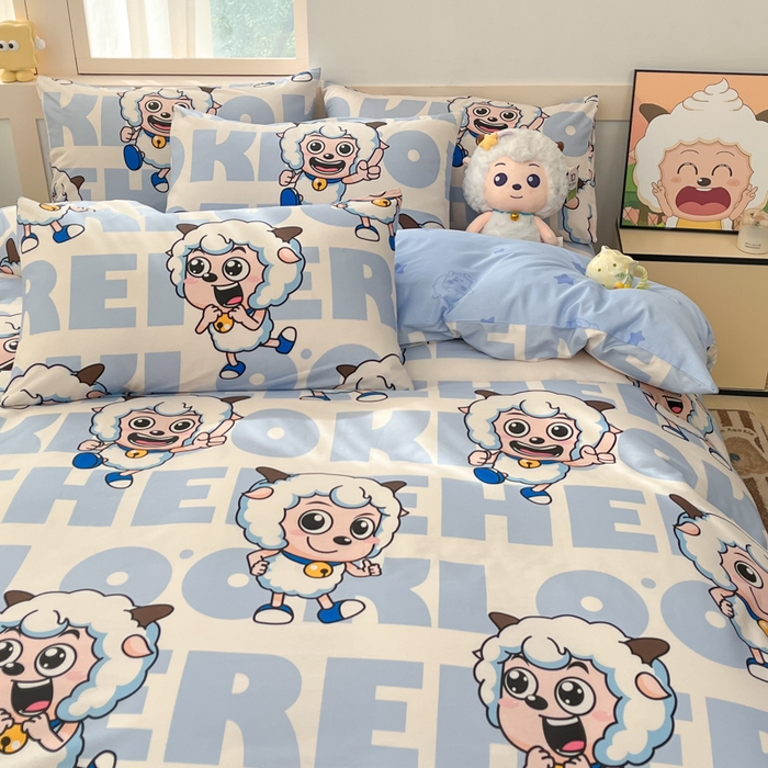 91家纺网 家纺一手货源 找家纺 （总）金鑫汇家纺 2025新款喜羊羊与灰太狼全棉四件套