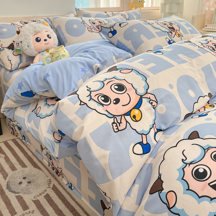 91家纺网 家纺一手货源 找家纺 （总）金鑫汇家纺 2025新款喜羊羊与灰太狼全棉四件套