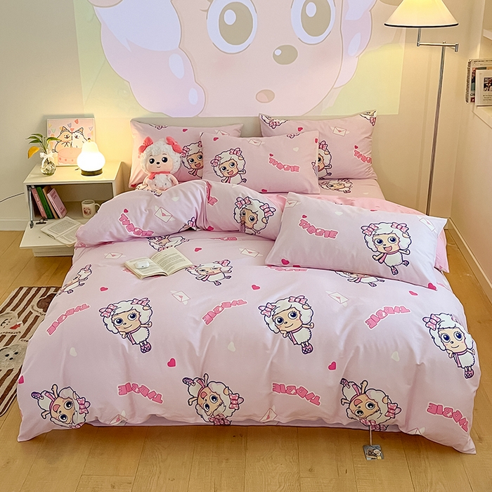 91家纺网 家纺一手货源 找家纺 （总）金鑫汇家纺 2025新款喜羊羊与灰太狼全棉四件套